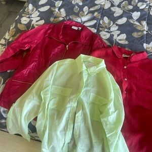 Bright Red and Neon Green Shirts BUNDLE